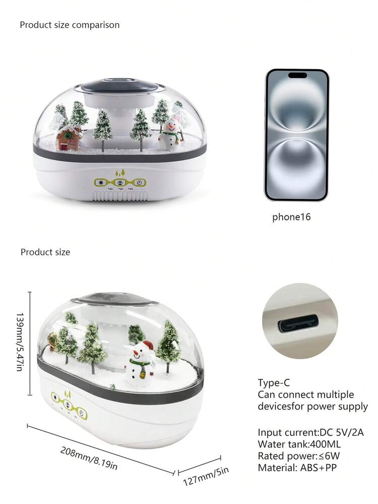 Raindrop Aroma Diffuser Humidifier with Mini Landscape Light
