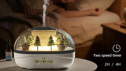 Raindrop Aroma Diffuser Humidifier with Mini Landscape Light