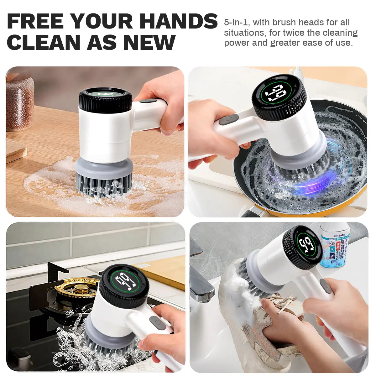 PureSpin Electric Handheld Scrubber | Powerful Cleaning Brush